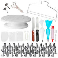 Набір для декору тортів кексів, кондитерські інструменти, 72шт і підставка