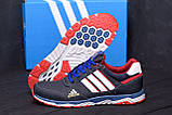 Осінні чоловічі шкіряні кросівки Adidas Tech Flex (Адідас) сині зручні з натуральної шкіри *900 blue*, фото 3