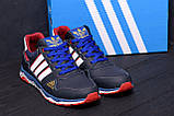 Осінні чоловічі шкіряні кросівки Adidas Tech Flex (Адідас) сині зручні з натуральної шкіри *900 blue*, фото 2