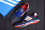 Осінні чоловічі шкіряні кросівки Adidas Tech Flex (Адідас) сині зручні з натуральної шкіри *900 blue*, фото 5