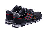 Осінні чоловічі шкіряні кросівки Adidas Tech Flex (Адідас) чорні з натуральної шкіри *901 black*, фото 9