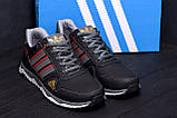 Осінні чоловічі шкіряні кросівки Adidas Tech Flex (Адідас) чорні з натуральної шкіри *901 black*, фото 2