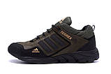 Осінні чоловічі шкіряні кросівки Adidas Terrex (Адідас Террекс) кольору хакі з натуральної шкіри *A3 хаки Н*, фото 7