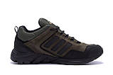 Осінні чоловічі шкіряні кросівки Adidas Terrex (Адідас Террекс) кольору хакі з натуральної шкіри *A3 хаки Н*, фото 8
