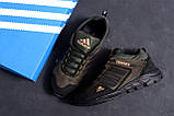 Осінні чоловічі шкіряні кросівки Adidas Terrex (Адідас Террекс) кольору хакі з натуральної шкіри *A3 хаки Н*, фото 5