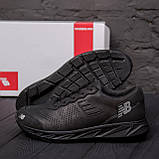 Осінні чоловічі шкіряні кросівки New Balance (Нью Беленс) чорні зручні з натуральної шкіри *NB1 черн*, фото 2
