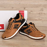 Осінні чоловічі шкіряні кросівки New Balance (Нью Беленс) руді повсякденні з натуральної шкіри *NB риж*, фото 6