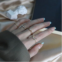 Набір жіночих кілець золотий колір на фаланги