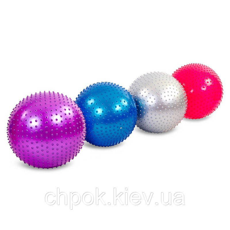 М'яч для фітнесу (фітбол) ZEL масажний 65см FI-1987-65 (PVC, 1100г кольору,в асор,ABS-система)