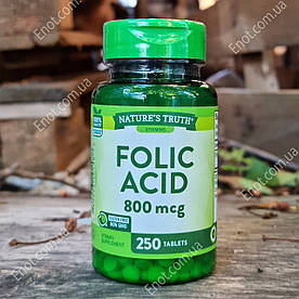 Фолієва кислота Nature's Truth Folic Acid 800 мкг 250 таблеток