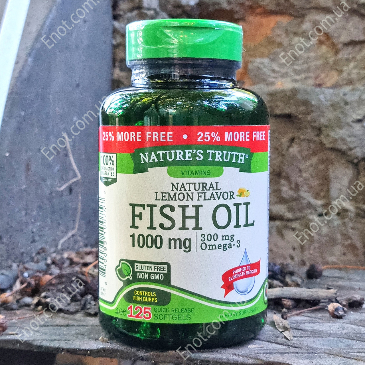 Риб'ячий жир Nature's Truth Fish Oil 1000 мг (300 мг Omega-3) Лимонний смак 125 гелевих капсул