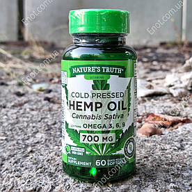 Олія насіння конопель Nature's Truth Hemp Oil 700 мг з Omega 3, 6, 9 - 60 гелевих капсул