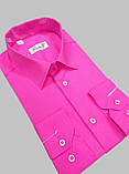 Чоловіча сорочка малинова з довгим рукавом, фото 4
