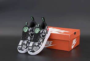 Різнокольорові кросівки з малюнками Nike Air Force 1 Low City Black (Кросівки Найк Аір Форс 1 низькі чорні) 43