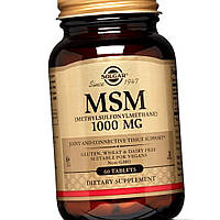 МСМ для суглобів і зв'язок Solgar MSM 1000 мг 60 таблеток