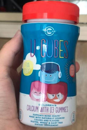 Кальцій D3 для дітей Solgar U-Cubes Children's Calcium with D3 60 таблеток, фото 2
