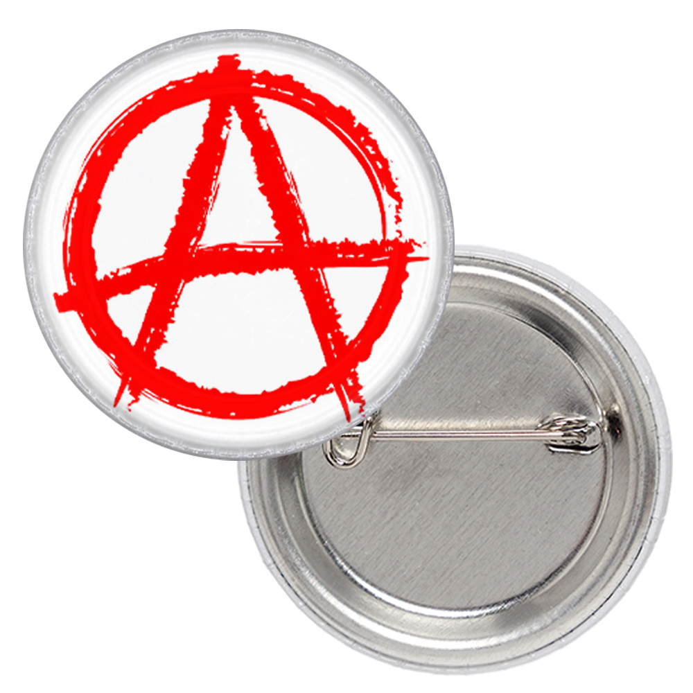 Значок Анархія (червона на білому тлі), фото 1