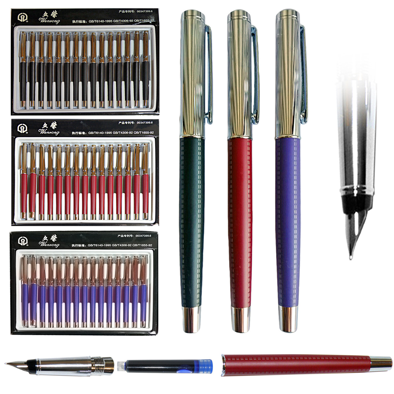 Ручка чорнильна L008 "СМУЖКА", 3 кольори корпуса: чорний, бордо, фiолет.