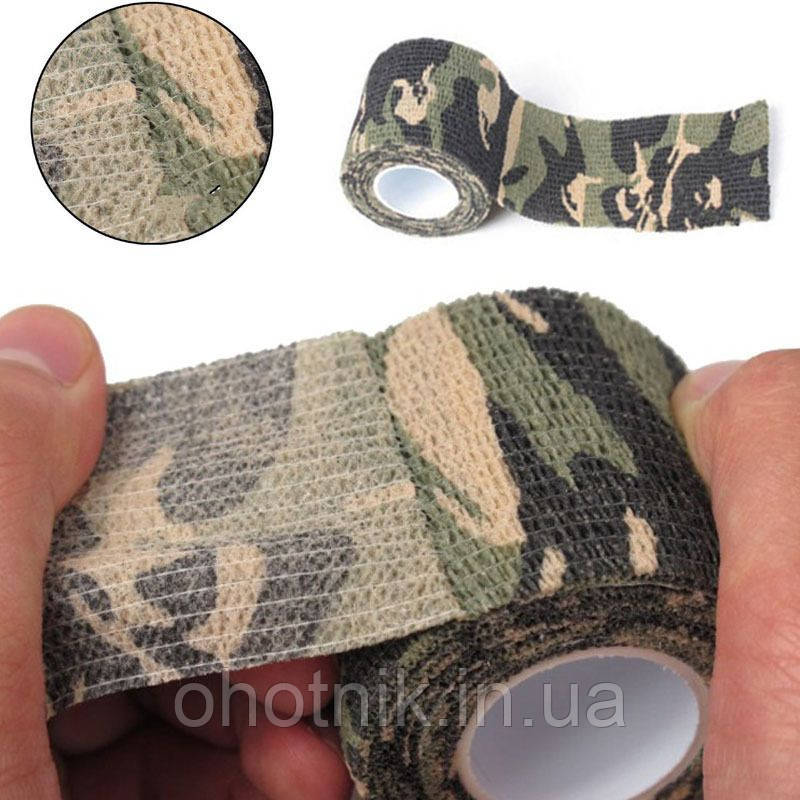 Камуфляжна еластична стрічка для зброї MIL-TEC, стрейч маскувальний, Колір: Woodland