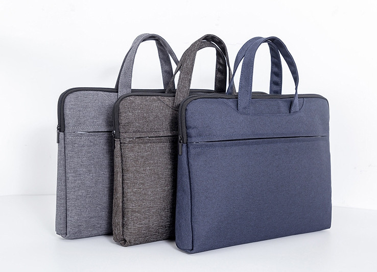 Світло-сіра сумка для документів А4 з тканини код товару 10992