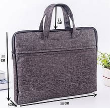 Світло-сіра сумка для документів А4 з тканини код товару 10992, фото 3