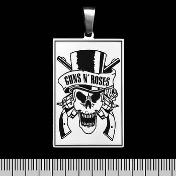 Кулон Guns N’ Roses (skull) (ptsb-040) прямокутний