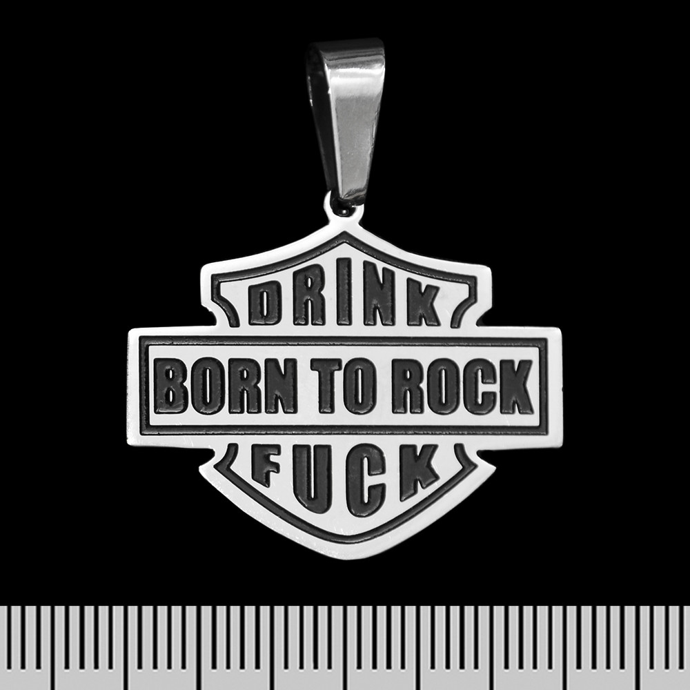 Кулон Drink, Fuck, Born To Rock (ptsb-041) фігурний, фото 1