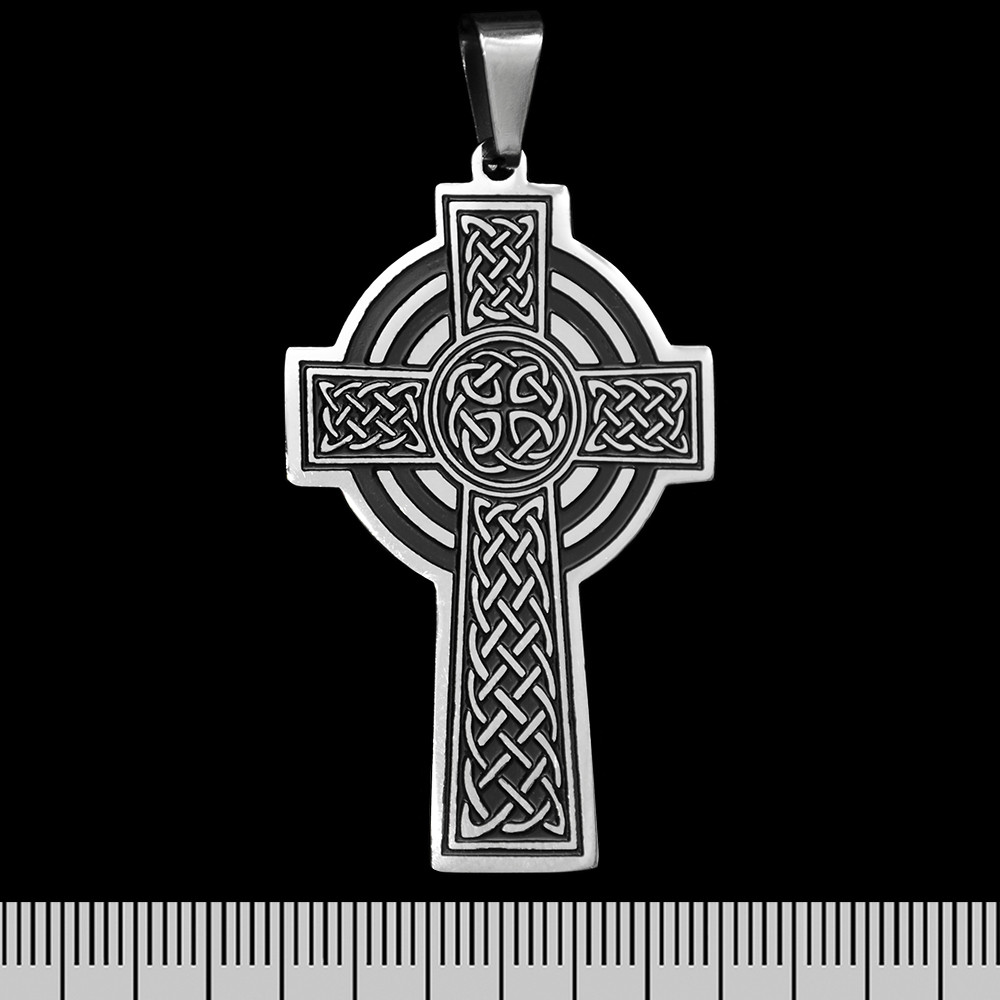Кулон Кельтський хрест з плетеними візерунками (ptsb-137) фігурний