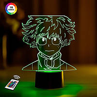 3D нічник "Мідорія" (ВОЛІЧНЕ ЗОБРАЖЕННЯ)+ пульт ДК + мережевий адаптер + батарейки (3ААА)  3DTOYSLAMP
