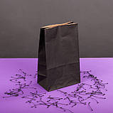 Крафт пакет чорний паперовий подарунковий з дном без ручок для сувенірів, 150*90*240 мм, фото 2