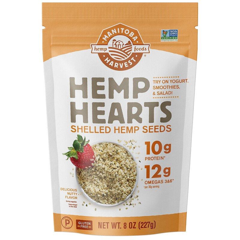 Manitoba Harvest, Hemp Hearts, очищенные семена конопли, с ореховым ароматизатором, 227 г - фото 1 - id-p1468090308