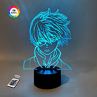 3D нічник "Тодороки Шото" (ВОЛІЧНЕ ЗОБРАЖЕННЯ)+ пульт ДК + мережевий адаптер + батарейки (3ААА) 3DTOYSLAMP