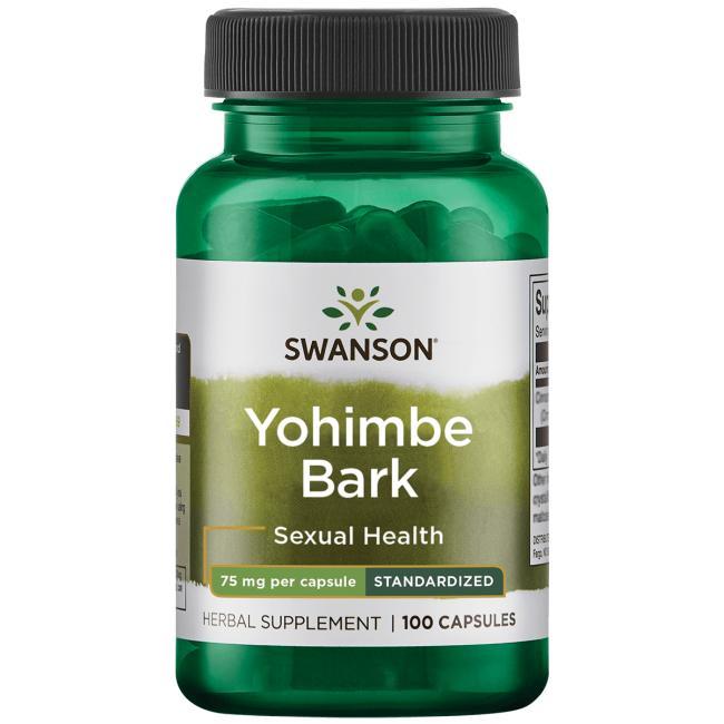 Йохімбе кора екстракт, Yohimbe Bark, Swanson, 75 мг, 100 капсул