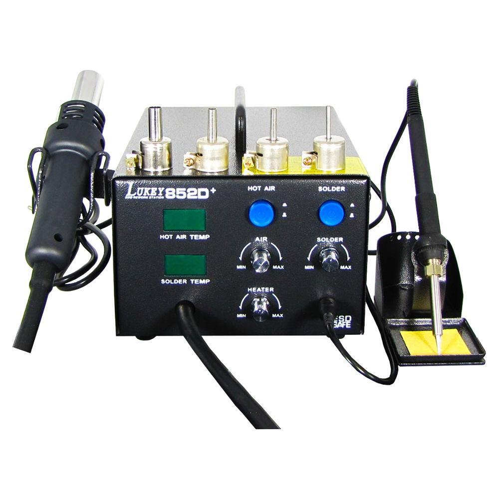DR Паяльна станція Lukey 852D+ компресорна, фен, паяльник, фото 1