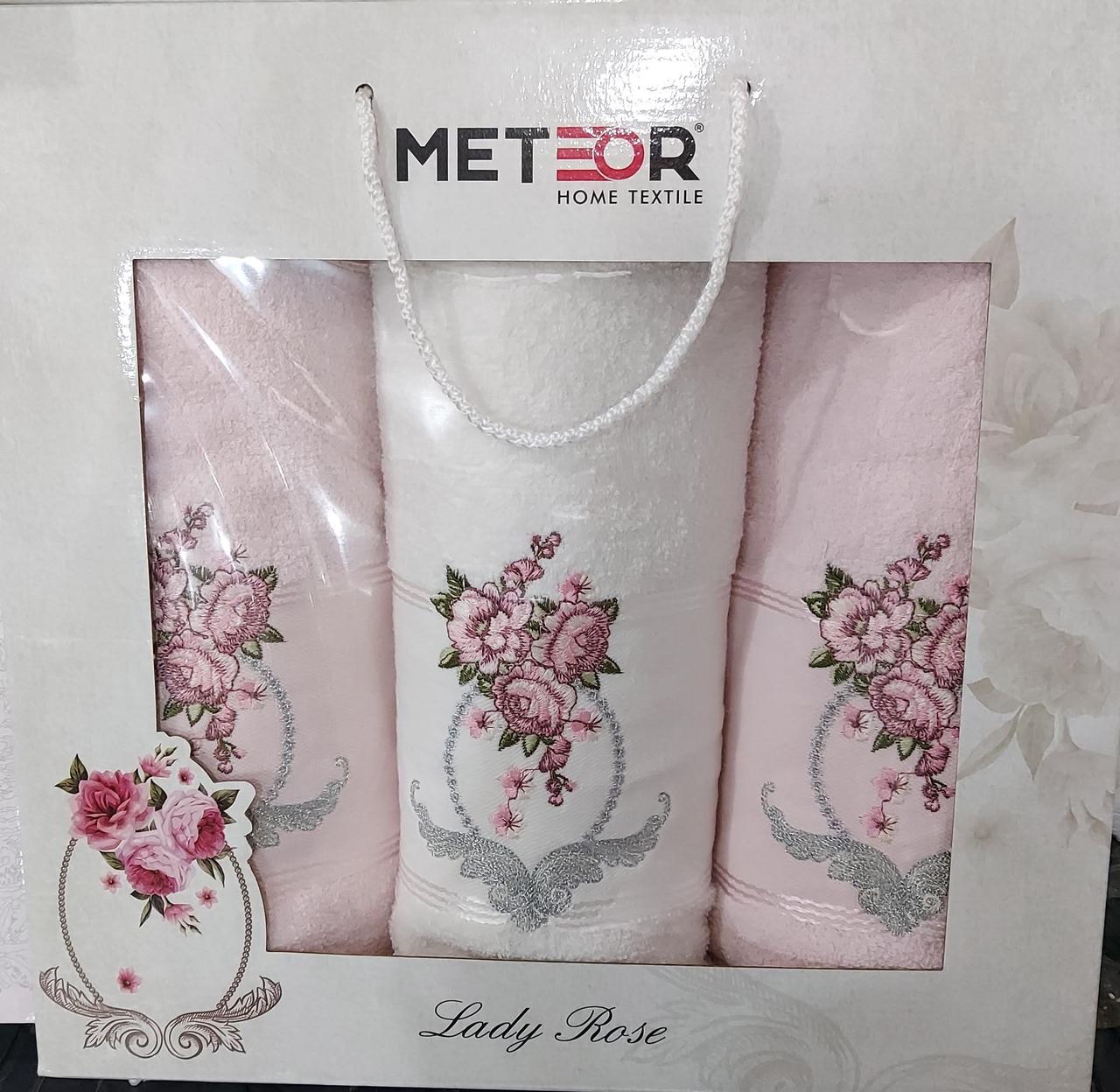 Рушники махрові Meteor Lady Rose в подарунковій упаковці (3 шт)