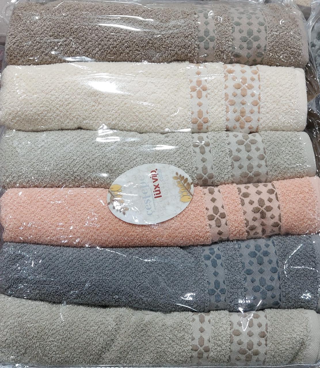 Махрові банні рушники Lux Cotton 100% мікро бавовна (6 шт)