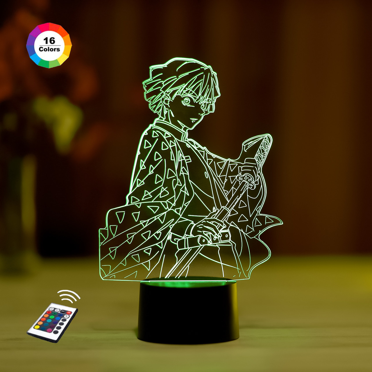 3D нічник "Зеницю Агацума" (ВОЛІЧНЕ ЗОБРАЖЕННЯ)+ пульт ДК + мережевий адаптер + батарейки (3ААА) 3DTOYSLAMР