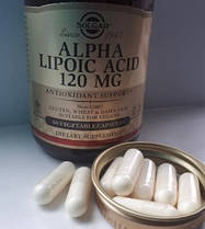 Альфа-ліпоєва кислота 120 Solgar Alpha Lipoic Acid 120 mg 60 капсул, фото 3