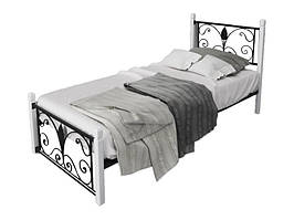 Ліжко Крокус міні ніжки дерево біле метал Чорний оксамит 80 * 190 см (Tenero TM)