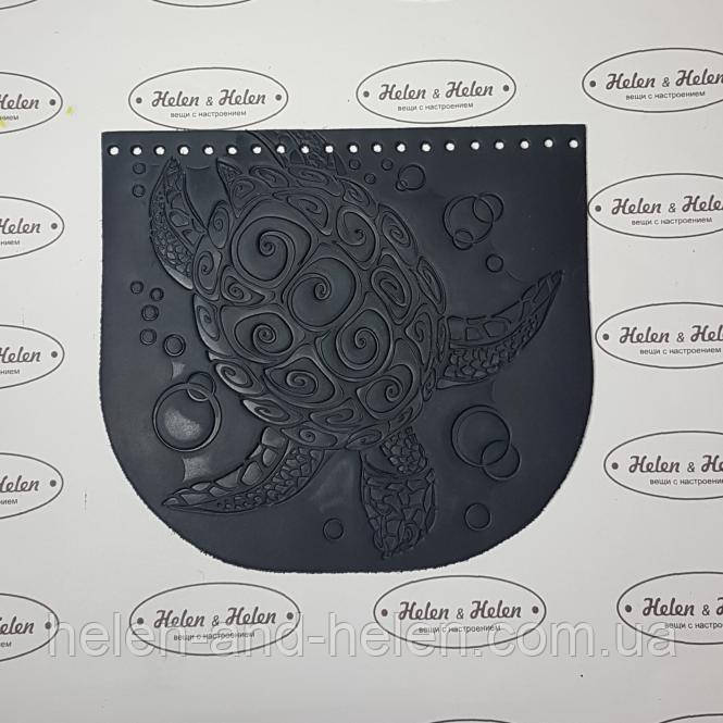 Клапан для сумки "Черепаха". Графіт., фото 1