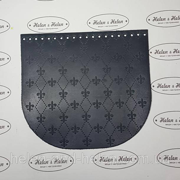 Клапан для сумки "Лілії". Графіт., фото 1