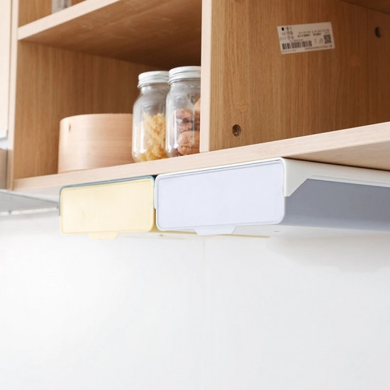 Подвесной скрытый ящик-тумбочка для хранения канцелярии и кухонных принадлежностей под столом - фото 2 - id-p1468147075