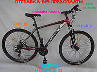 Горный Велосипед Azimut 40D Колеса 29 D Стальная Рама 17 Черно-Красно-Белый