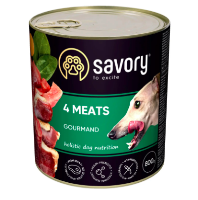 Savory вологий корм для собак 800г (м'ясне асорті)