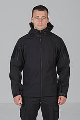 Чоловіча демісезонна куртка Soft Shell чорного кольору