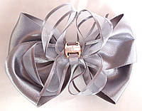 Шпилька бант на шпильці Fashion 11х8 см, сіра