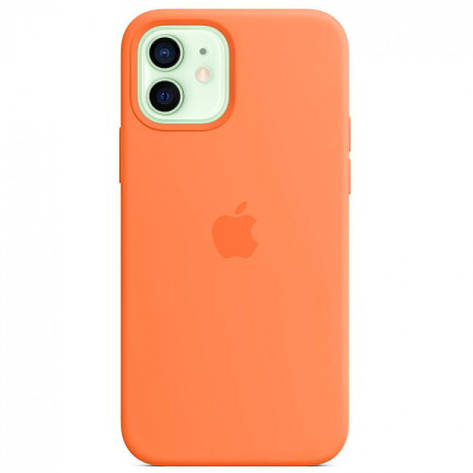 Силіконовий чохол Silicone Case (Copy) для  iPhone 12 / 12 Pro Orange 56 - закритий низ, фото 2