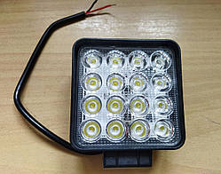 Світлодіодна LED фара шестикутна 48W 16 діодів, вузький промінь