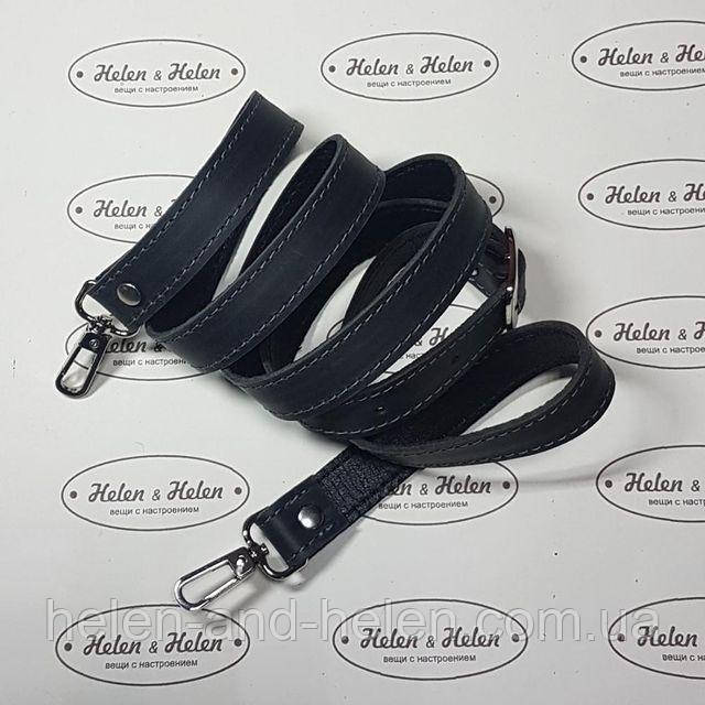 Ремінь для сумки з натуральної шкіри 130*2. графіт, фото 1