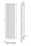 Дизайнерський вертикальний радіатор опалення ARTTIDESIGN Rimini 8/1800/472 сірий матовий, фото 4